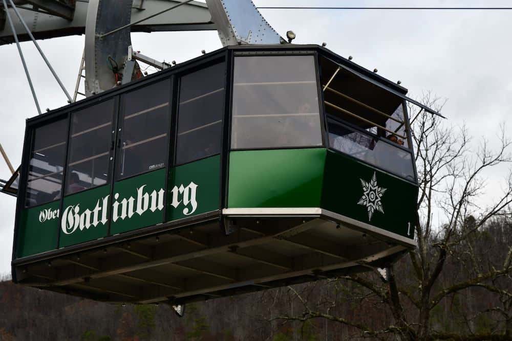 aerial tramway to ober gatlinburg in the winter