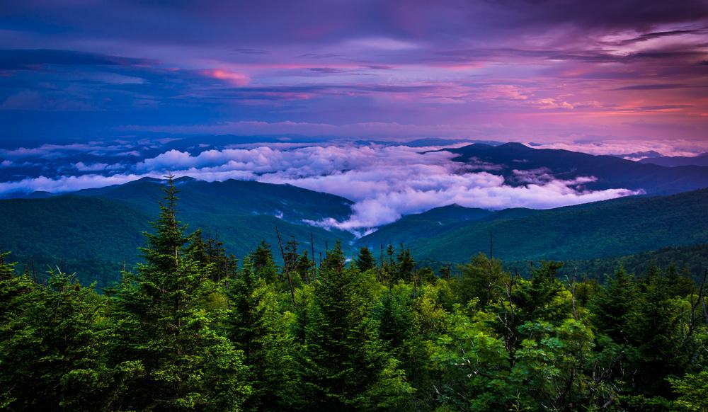 view of the smoky mountains from Clingmans Dome