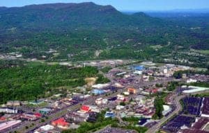 aerial view of pigeon forge