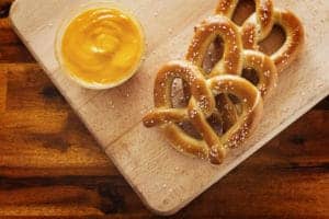 pretzels and cheese