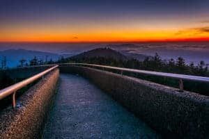 sunset at clingmans dome