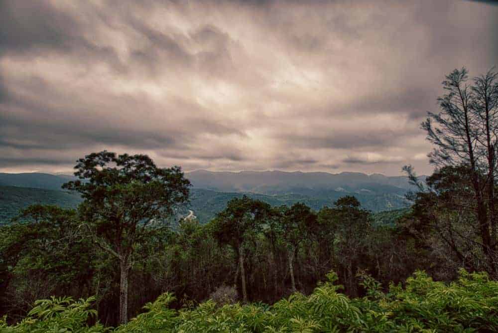 rain clouds in the smoky mountains