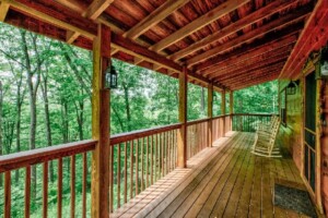 Relaxing front porch with seasonal valley views