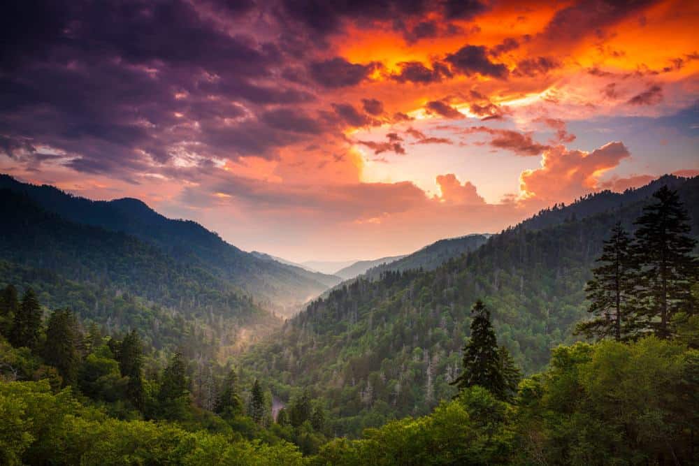 sunset from Morton Overlook