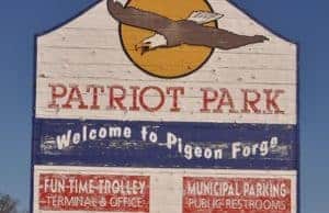 sign for Patriot Park in Pigeon Forge