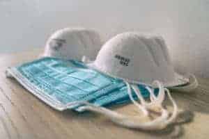 face masks on table