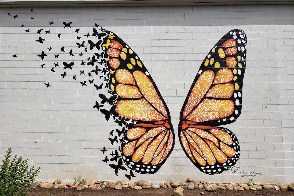 butterfly mural in sevierville tn