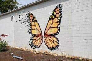 butterfly mural