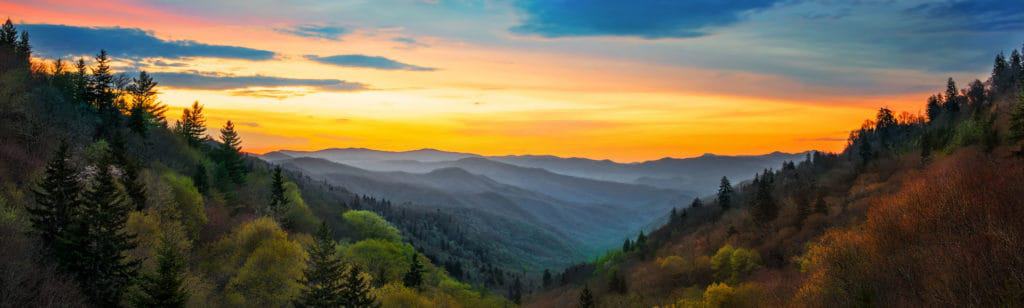 sunset smoky mountains