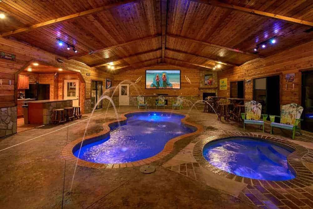 cabin in Gatlinburg with an indoor pool