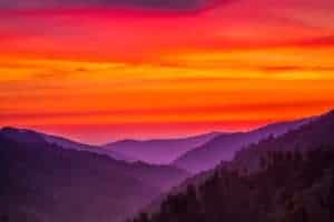 sunset from Morton Overlook
