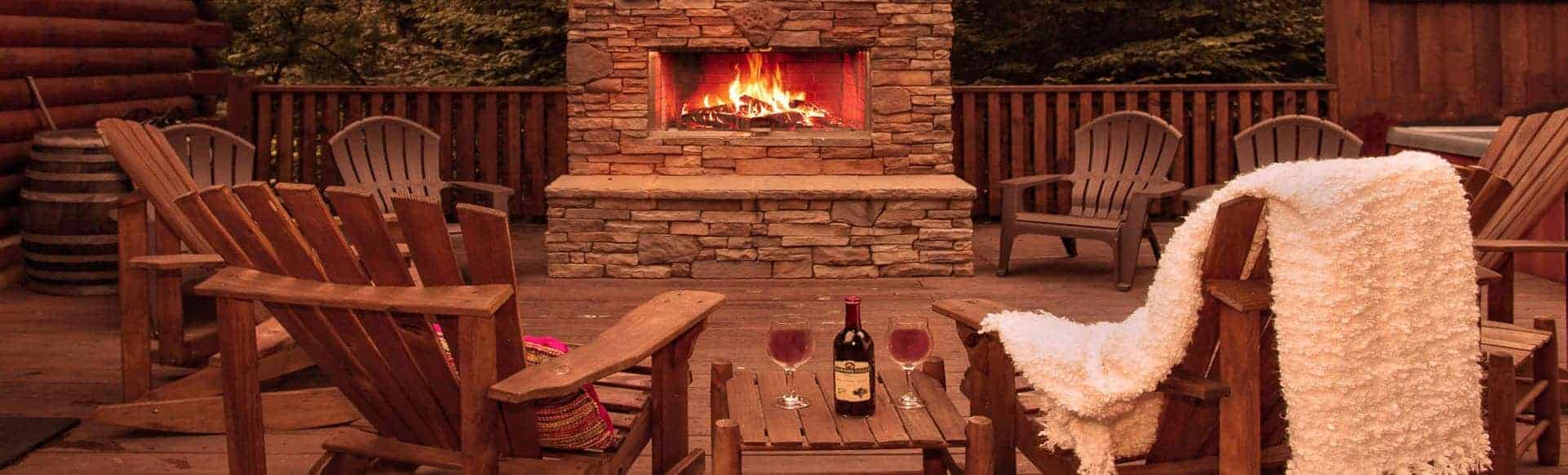 cozy outdoor fireplace