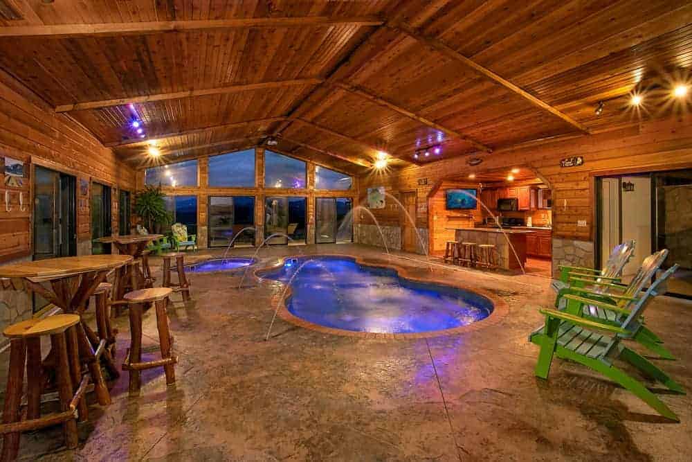 indoor pool in Mountain View Mansion