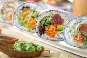 sushi burritos with wasabi