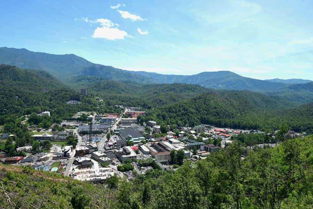 aerial view of Gatlinburg