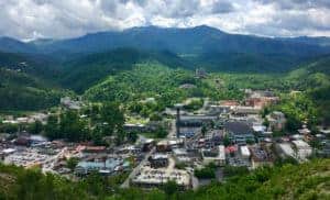 City of Gatlinburg on a cloudy day