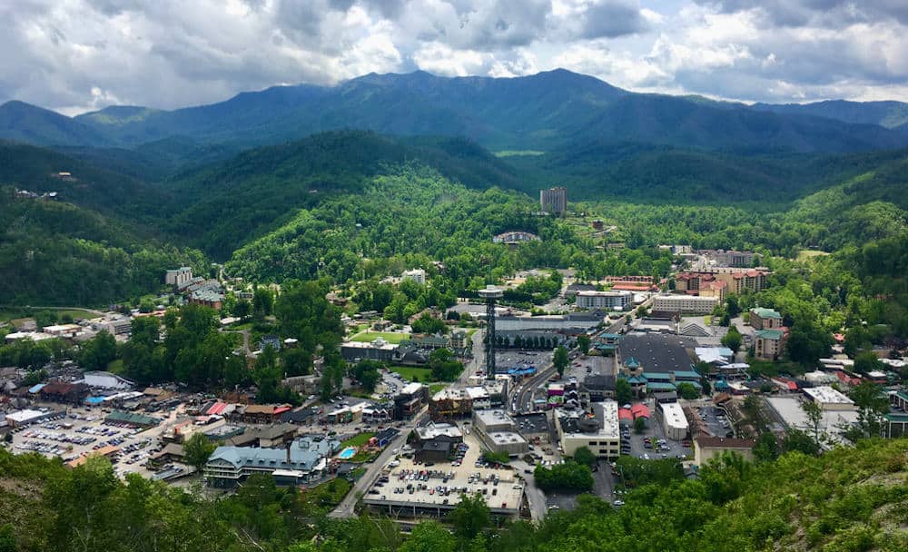 City of Gatlinburg on a cloudy day