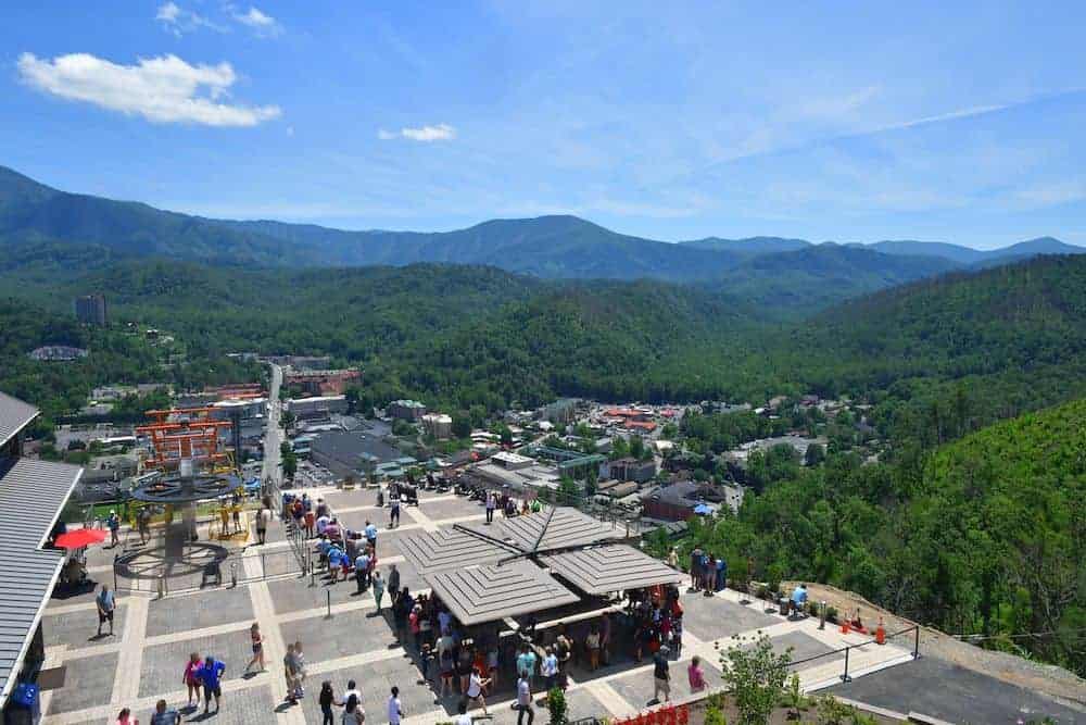 Gatlinburg SkyLift Park with mountains in the background