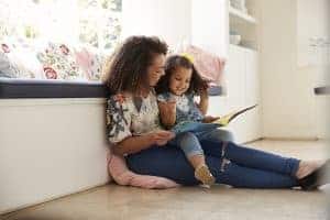 parent reading to child