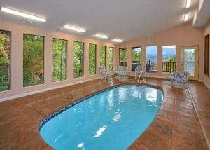 splash mansion cabin with indoor pool