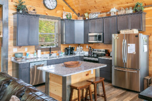 Fully stocked gourmet kitchen