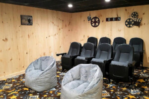 Lower level theater room w/80