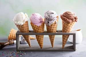 ice cream in cones