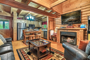 Family room with fireplace