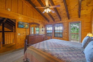 Barn door for your privacy with a full bathroom right across the hallway.