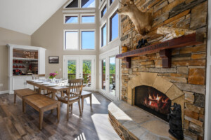 Gorgeous cozy gas fire place ready for entertaining.