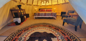 Bear Tipi with a King Bed & Coffee Bar