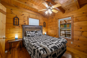 Gypsy Road Wears Valley Log Cabin - Main Level Queen Bedroom