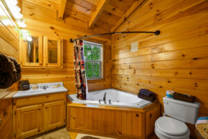Gypsy Road Wears Valley Log Cabin - Upper Level Bathroom