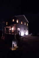 Cabin at night