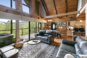 Living room with massive windows to enjoy the mountain view