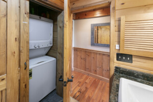 Washer/dryer in main floor bathroom closet