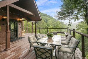 Outside deck overlooking mountain view