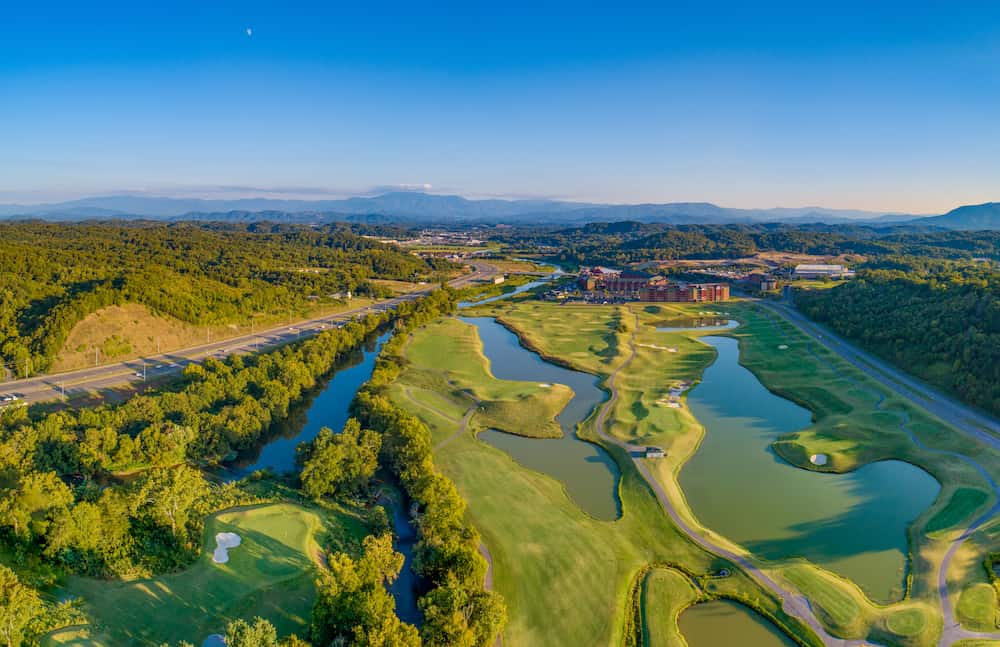 aerial view of Sevierville TN