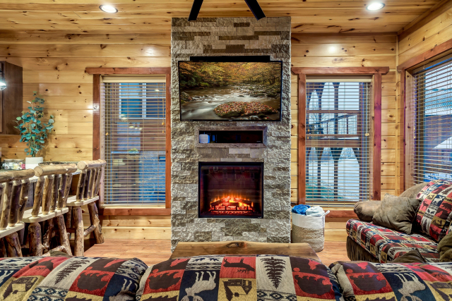 Living Room with Electric Fireplace