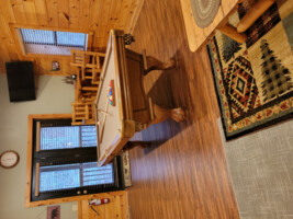Rec room with access to bottom deck and hot tub