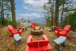 Roast smores at the firepit with stunning mountain views!