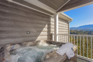 Enjoy the view while sitting in the hot tub
