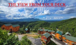 Untouched photo taken from the back deck looking towards Mount Bluff and homes in our community.