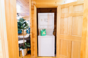 Detergent is provided for the washer/dryer combo on the main floor