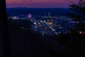 Twilight view of Pigeon Forge