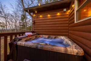 evenings in the private hot tub
