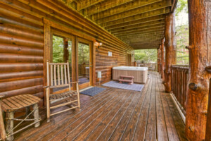 Lower Level deck with hot tub and plenty of seating