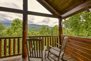 Private balcony from the upper level bedroom with amazing mountain views