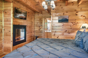 Or watch a movie and enjoy a fire from the privacy of the master bedroom