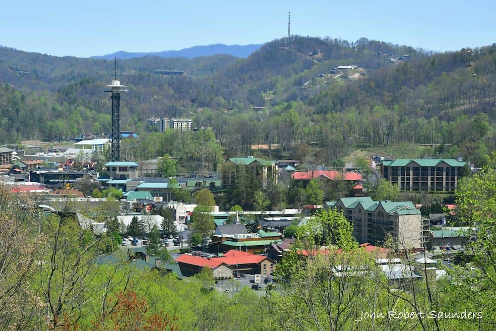 Aerial view of Gatlinburg TN